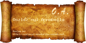 Oszlányi Annabella névjegykártya